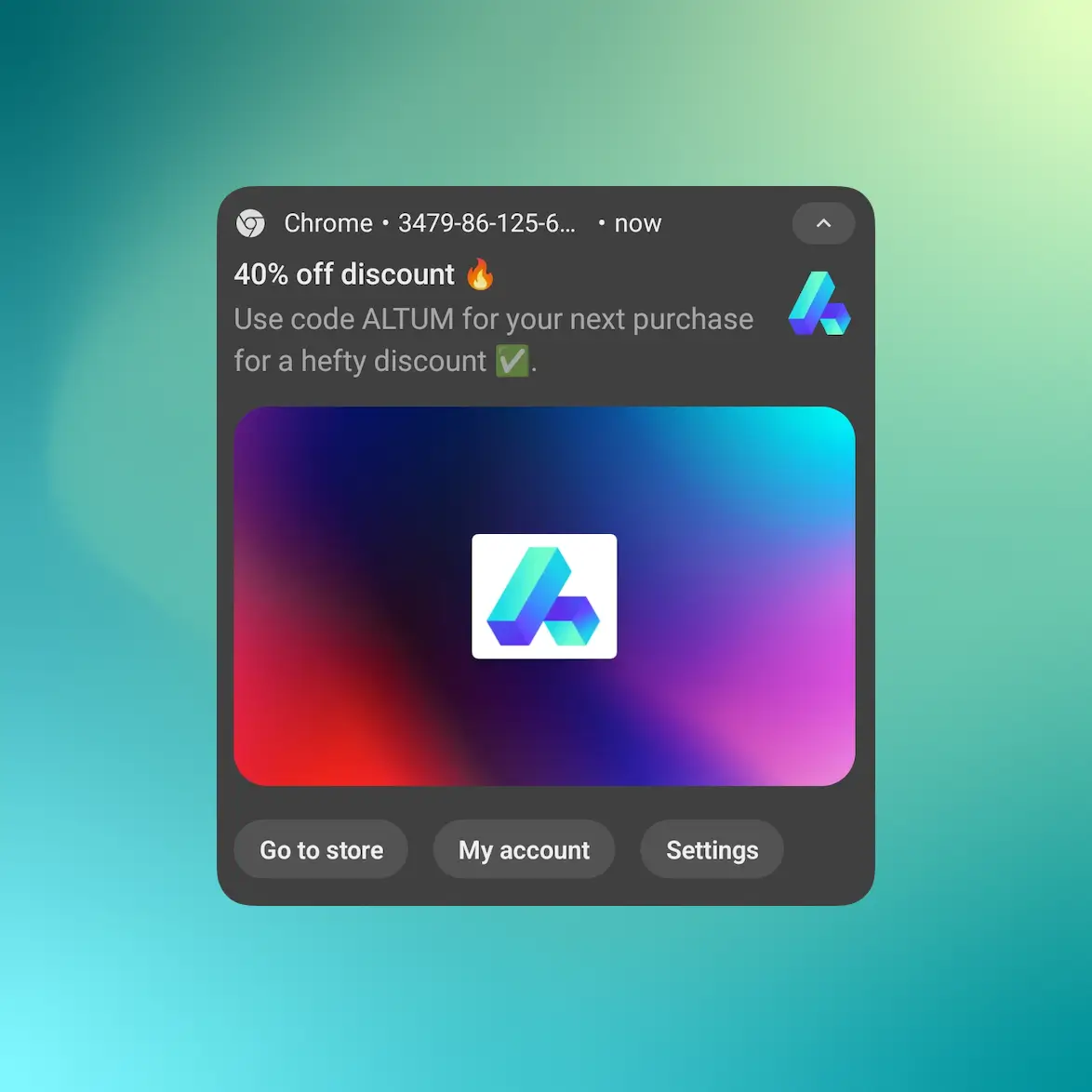 Captura de tela do aplicativo enviando notificações push da web
